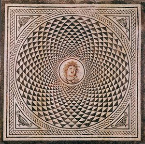 Mosaikkgulv med Medusahode av Unknown artist