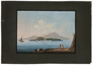 Napoli med Vesuv av Unknown artist