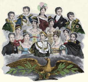 Napoleon Bonaparte og hans familie av Unknown artist