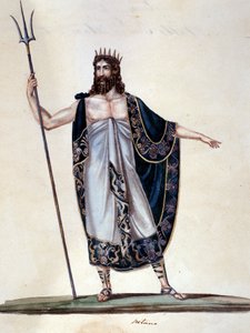 Neptun - akvarell av Unknown artist
