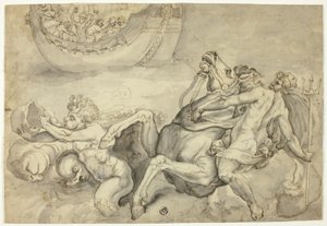 Neptun roer ned stormen som Aeolus reiste mot Aeneas (quot;Quos Egoquot;) av Unknown artist