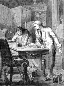 Nicholson og Carlisle dekomponerer vann gjennom batteriet i Volta, London 2. mai 1800 av Unknown artist