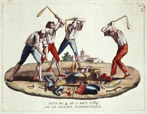 Natt 4.–5. august 1789, eller patriotisk delirium, sent på 1700-tallet av Unknown artist