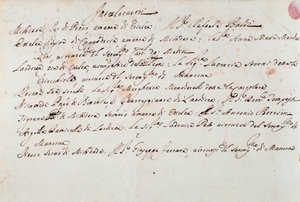 Notater om iscenesettelsen av operaen Mithridate av Giuseppe Aldrovandini (1706) av Unknown artist