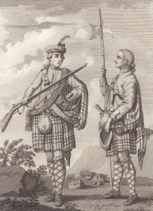 Offiser (til venstre) og sersjant for 42nd Highlanders – Black Watch – ca. 1750 (gravering) av Unknown artist