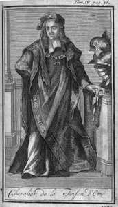 Orders of Chivalry. Knight of the Order of the Golden Fleece in Spain in the 15th century In “” History of military orders or knights, of the Seculiere and Regular Militia of both sexes, which have been established so far. Edition taken from Abbe Giustinia av Unknown artist