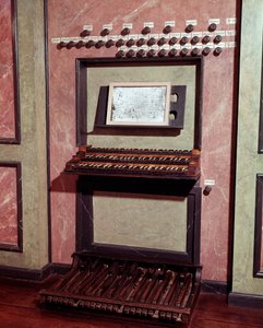 Orgel fra Marienkirche-kirken, Bonn, Tyskland, som Ludwig van Beethoven (1770-1827), tysk komponist, pleide å spille som barn) Musee Beethoven, Bonn av Unknown artist
