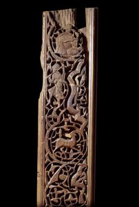 Orientalsk kunst: utskåret trepanel. 1200-tallet. Detalj. Paris, Louvre-museet av Unknown artist