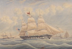 Pakkeskipet Ivanhoe 1849 av Unknown artist