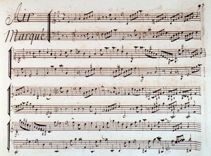 Side med partituret til Castor et Pollux, lyrisk tragedie av Rameau (1737) av Unknown artist