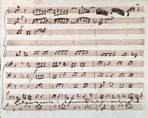 Side med partituret til Extinguish I would like air i Griselda-operaen av Antonio Vivaldi av Unknown artist