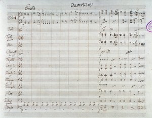 Side av notene til Die Entfuhrung aus dem Serail, opera av Mozart, Lichtenthal-versjon (1838) av Unknown artist