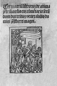 Side i tredje bind av "" De Anima"" (Fra sjelen) til den greske filosofen Aristoteles (384-322 f.Kr.) kommentert av Albert den store (1200-tallet). 1520 av Unknown artist