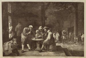 [Maleri av menn samlet ved bordet] av Unknown artist
