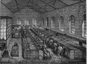 Papirfremstilling på 1800-tallet. av Unknown artist