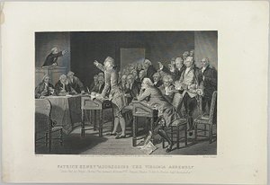 Patrick Henry taler til Virginia-forsamlingen av Unknown artist