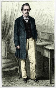 Paul du Chaillu (1837-1903), French explorer of Equatorial Africa. av Unknown artist