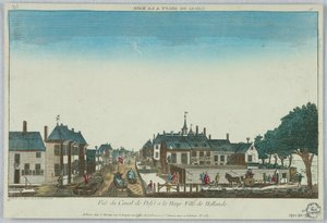 Peep-show, utsikt over Canal de Delft à la Haye Ville de Hollande, 16 av Unknown artist