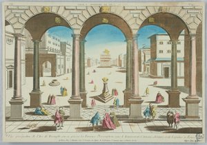Peep-show, Perspective View of Triumphe Arc, Where The Furious Proscription Happened Under Triumvirate of Anthony, Octave and Lepidus in Roma, No. 45 av Unknown artist