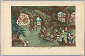 Peep-show, Vüe des Enfers, 7, Vue d'Optique Nouvelle, Representant, The Descent of AEnée into the Underworld, Med Pluto-palasset i det fjerne av Unknown artist
