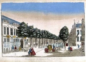 Perspektiv utsikt over Haag: kanalene og slottet til Prince Gracht - Optisk av Unknown artist