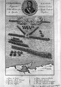 Plan for slaget ved Trafalgar (Spania). 21. oktober av Unknown artist