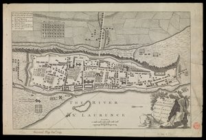Plan over byen og festningsverkene til Montral eller Villa Marie i Canada av Unknown artist