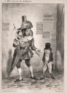 Carnival pochades: Ser du om din herre er veldig fornøyd med deg og om du har prisen for visdom i år! Jeg lar deg forkle deg som en madrass! ...neste år!! av Unknown artist