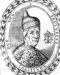 Portrett Paoluccio Anafesto (697-717). Første doge av Venezia. av Unknown artist