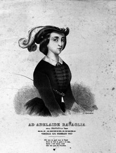 Portrett av Adelaide Ravaglia i representasjonen av operaen "La Traviata" "av Giuseppe Verdi fra 1857. av Unknown artist