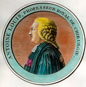 Portrett av Antoine Louis (1723-1792) Kongelig professor i kirurgi, sekretær ved Royal Academy of Surgery Gravering fra 1700-tallets privatsamling av Unknown artist