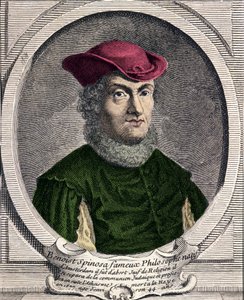 Portrett av Baruch Spinoza (1632-1677), nederlandsk filosof. Også kjent som Bento de Espinosa eller Benedictus de Spinoza eller Benoit de Spinoza. Gravering fra 1700-tallet av Unknown artist