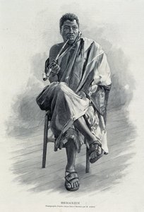 Portrett av Behanzin (1844-1900), konge av Dahomey (dagens Benin). av Unknown artist