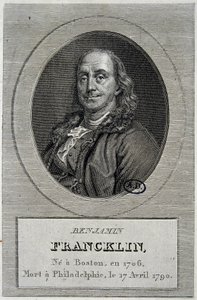 Portrett av Benjamin Franklin , amerikansk politiker og fysiker (1706-1790) av Unknown artist