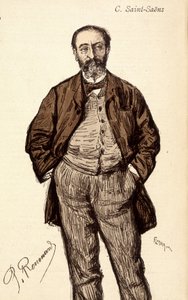 Portrett av Camille Saint Saens (Saint-Saens) (1835-1921), fransk komponist. av Unknown artist