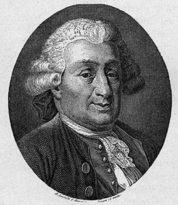 Portrett av Carlo Goldoni (1707 - 1793) italiensk tegneserieforfatter. Gravering 1800-tallet av A. Locatelli av Unknown artist