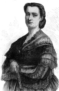 Portrett av Carlotta Patti (1835-1889) lyrisk sanger, søster av Adelina Patti. av Unknown artist