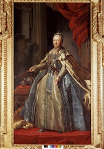 Portrett av Katarina II (1729-1796), imperator av Russland, bevart på Drottingholm-palasset i Stockholm. av Unknown artist