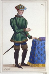 Portrett av Charles VII (1403 - 1461), konge av Frankrike gravering av 1830 av Unknown artist