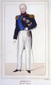 Portrett av Charles X, konge av Frankrike (1757 - 1836) gravering av 1830 av Unknown artist