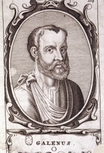 Portrett av Claudius Gallienus (Claudius Galenus eller Claudius Galenus eller Claudius Galenus eller Galen, v. 131 - v. 201), gresk lege. 1700-talls gravering. av Unknown artist