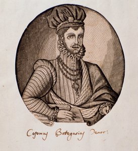 Portrett av Cosimo Bottegari (1554-1620) italiensk lutenist og komponist Gravering. Bologna fra 1600-tallet, borgerlig musikalsk bibliografisk museum av Unknown artist