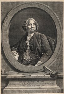 Portrait of Edme Bouchardon (1698-1762) French sculptor and cartoonist - engraving of 1776 av Unknown artist