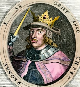Portrett av Erik (Erik) I Eigod (1056-1103) Konge av Danmark Gravering fra 1700-tallet Privat samling av Unknown artist