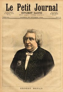 Portrett av Ernest Renan (1823-1892), forfatter, filolog, filosof og historiker. Populær forfatter av "The Life of Jesus", som inneholder denne kontroversen om en biografi om Jesus, omgjort som den til en vanlig mann, og at Bibelen må være kritisk av Unknown artist