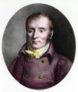 Portrett av Francois Xavier Bichat (1771 - 1802), fransk lege. Gravering fra 1700-tallet. Privat samling. av Unknown artist