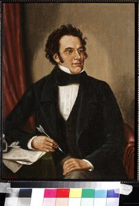 Portrett av Franz Schubert (olje på lerret) av Unknown artist