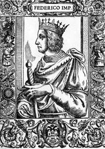 Portrett av Frederic II (1194-1250), tysk keiser. av Unknown artist