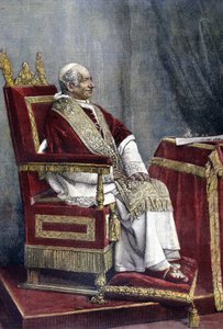 Portrett av Gioacchino PECCI, Leo XIII (1810 - 1903), 254. pave (1878 - 1903) av Unknown artist
