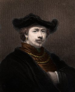 Portrett av Harmenszoon van Rijn Rembrandt (1606-1669), nederlandsk maler - Harmenszoon Van Rijn Rembrandt 1606-1669 - gravering - 1800-tallet av Unknown artist